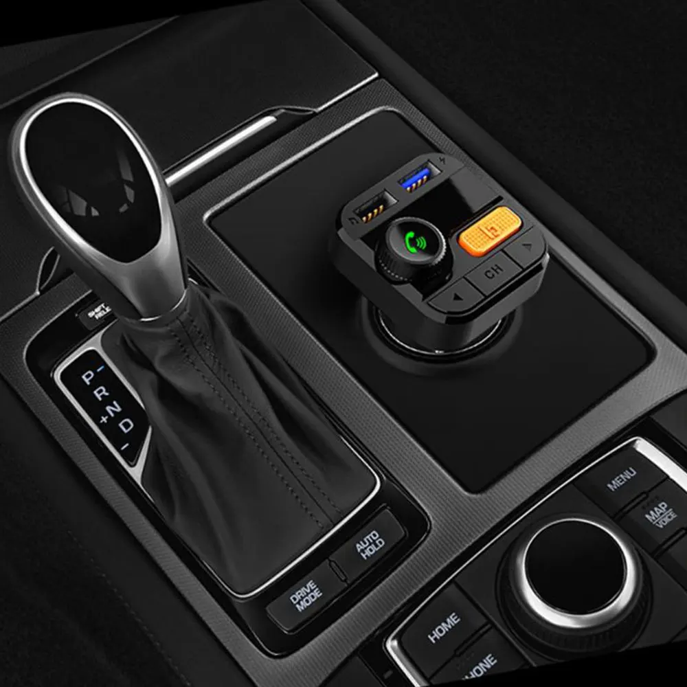 Vehemo двойной USB fm-передатчик Громкая связь Bluetooth бас MP3 гарнитура Электроника 2.4A+ 1A портативный плеер аудио Смарт Alpine