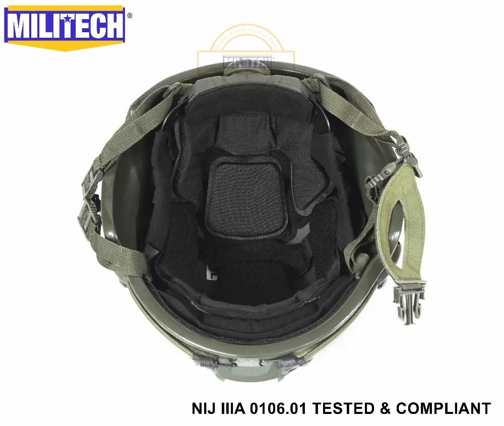 Пуленепробиваемый шлем NIJ Level IIIA 3A Militech OD 2019 ARC Mid Cut с сертификатом ISO арамидный