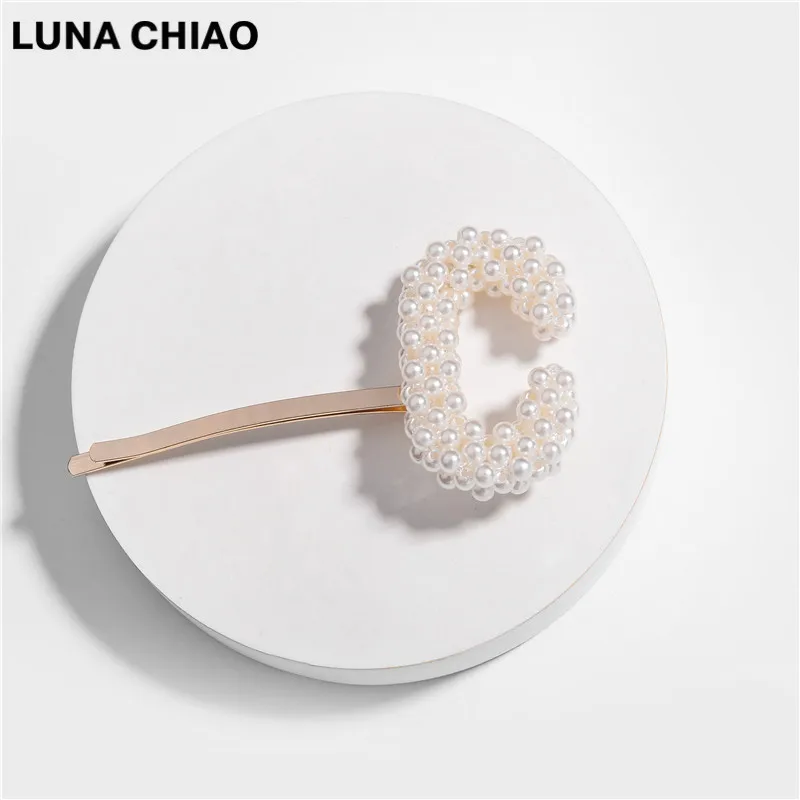 LUNA CHIAO 2020 весна лето трендовые популярные плетеные жемчужные заколки для волос