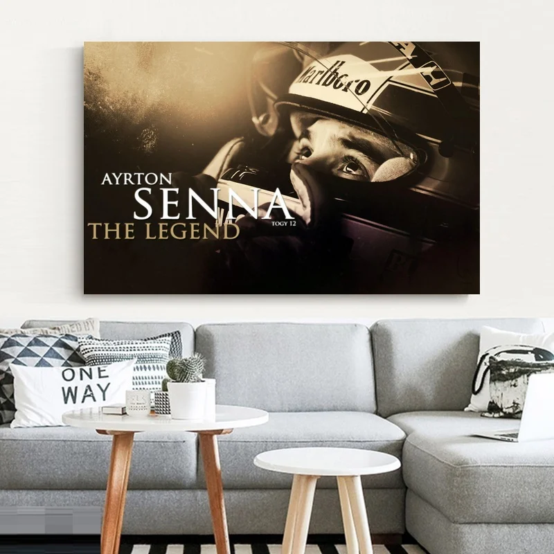 Айртон Сенна да Силва F1 гонщик Искусство Шелковый плакат картина для домашнего
