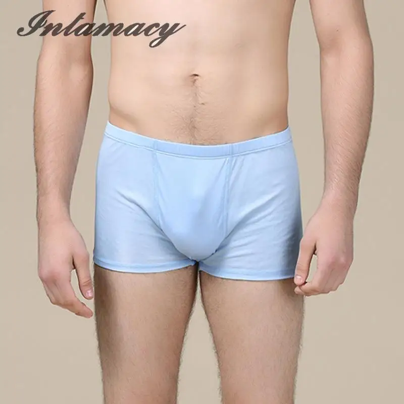 Трикотажное нижнее белье из 100% чистого шелка удобные мужские брюки с талией|underwear