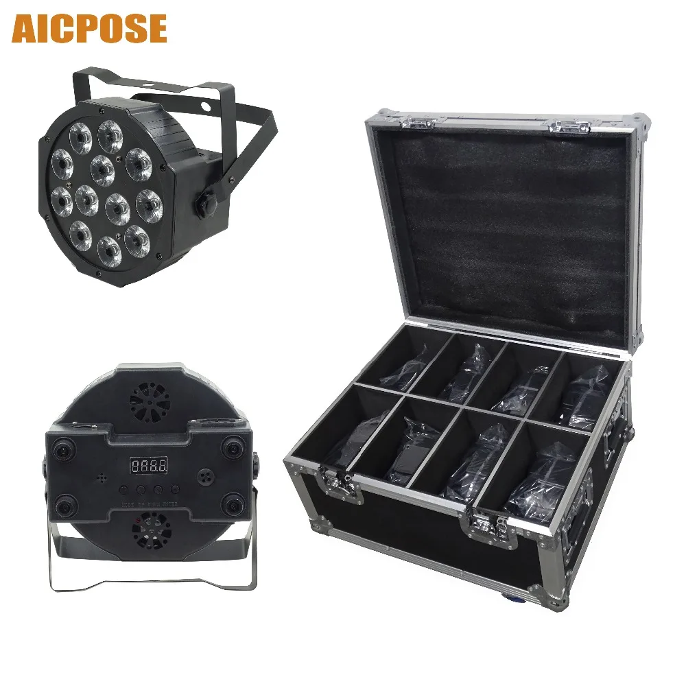 8 шт./лот 12x12 Вт led Par light RGBWA UV 6in1 плоский par Can 64 bar dj свадебный свет сценический с