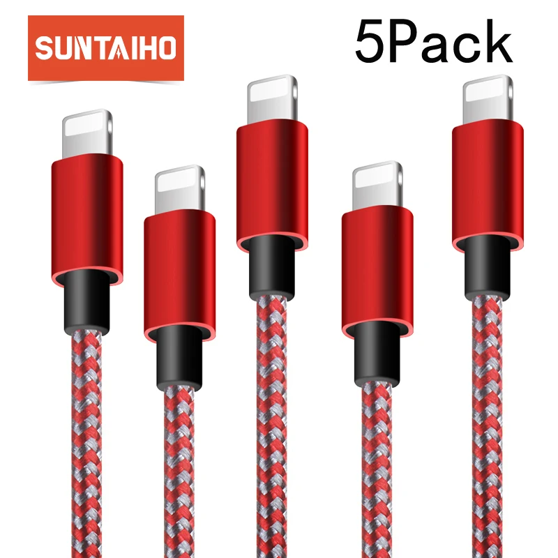 Suntaiho 5 упак. Освещение Зарядное устройство кабель для iPhone X Быстрая зарядка USB iphone 8