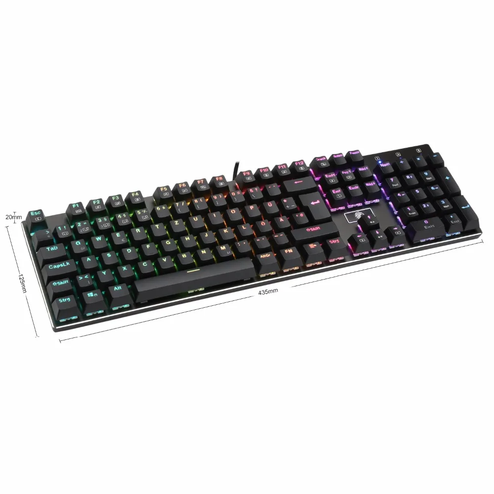 Z 88 Немецкая раскладка с подсветкой Механическая игровая клавиатура RGB