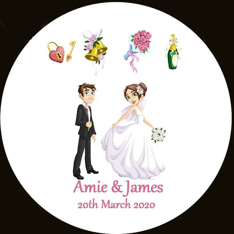 100 Pieces 2.8-7CM Custom Personalized Wedding Stickers Invitations Candy Favors Gift Boxes Labels Birthday Logo Photo