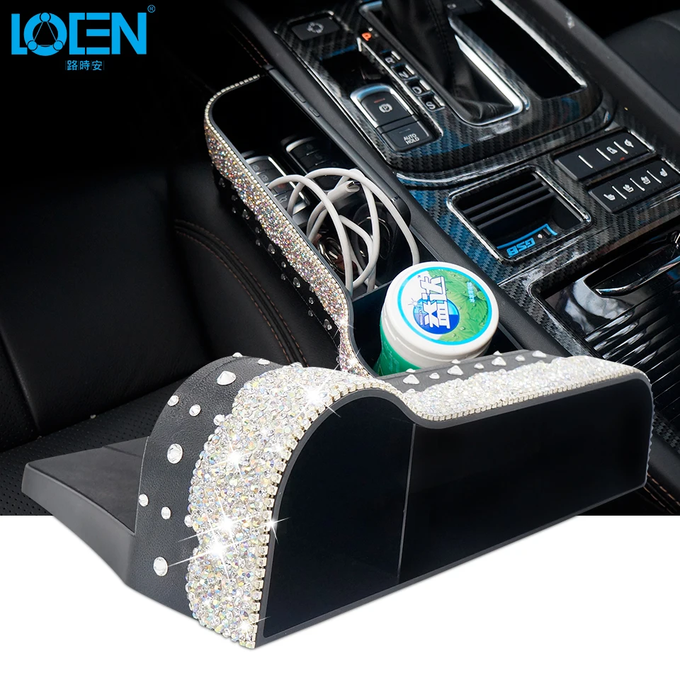 LOEN роскошные автомобильные стразы органайзер для передних сидений боковое