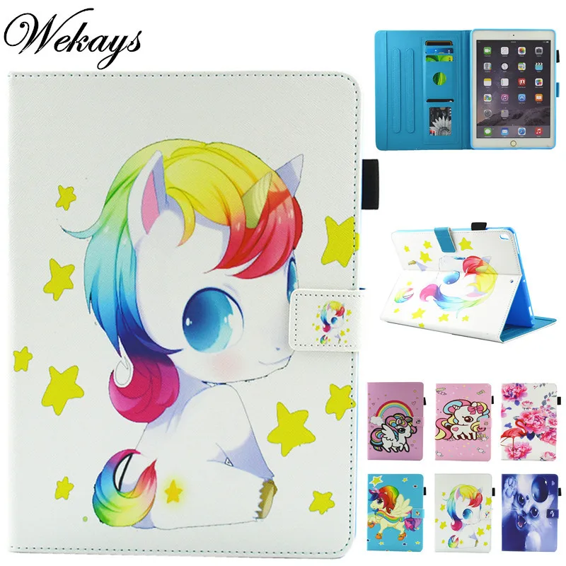 Чехол Wekays для Apple IPad 4 3 2 мультяшный единорог кожаный флип-чехол IPad2 IPad3 IPad4 чехол