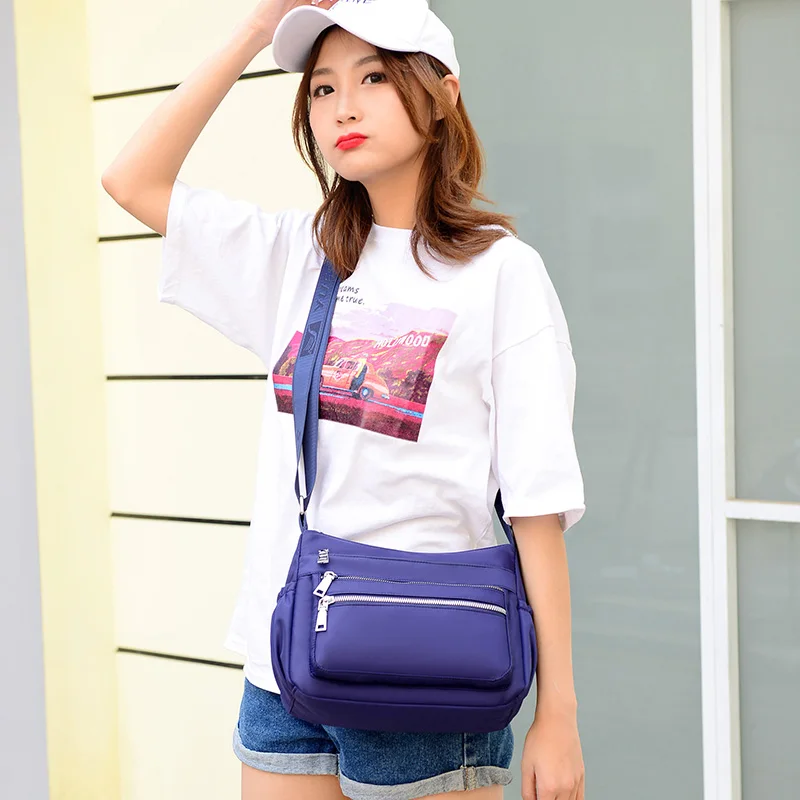 

Women Shoulder Bag Vintage Zipper Waterproof Nylon Crossbody Bags Ladies Designer High Quality Messager Bags Bolsa Feminina