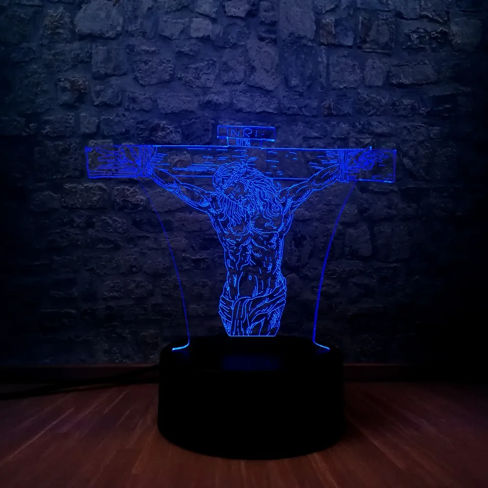 3D лампа Christ Jesus USB светодиодный настольный выключатель сенсорный дистанционный