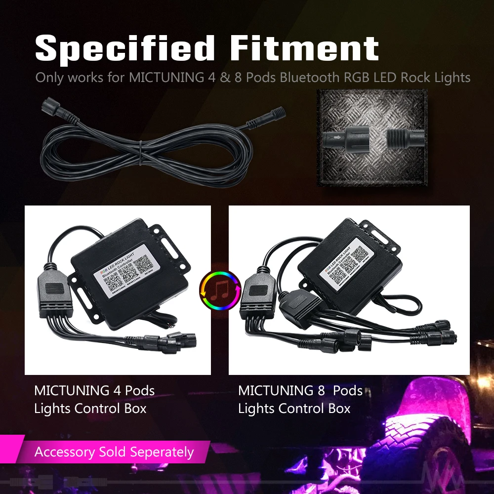 MICTUNING см 10 футов удлинитель проводка кабеля для 4 8 стручки RGB светодиодный фары