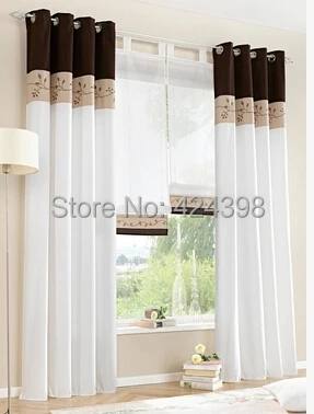 Высокое качество вышитые оконные шторы для гостиной спальни cortinas для окон зеленый оранжевый коричневый