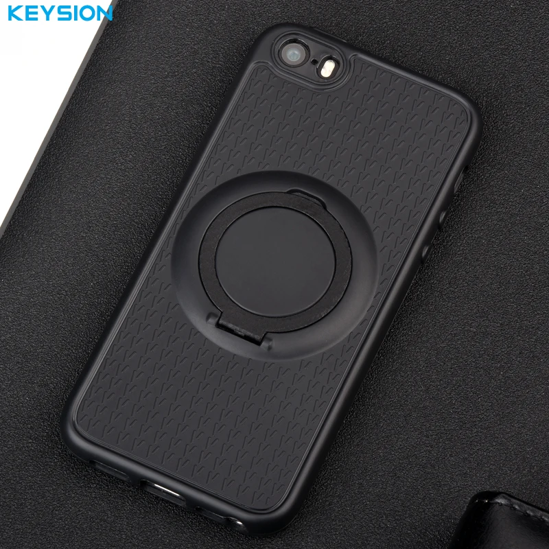 KEYSION Phone Case for iPhone 5 5S SE Car Holder Stand Magnetic Suction Bracket Finger Ring Soft TPU Cover iphone |