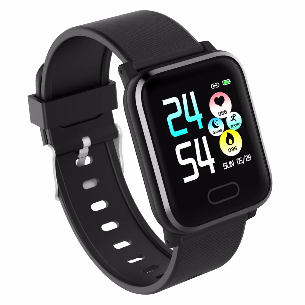 Новые умные часы с экраном сердцебиения крови Давление Фитнес трекер Smartwatch