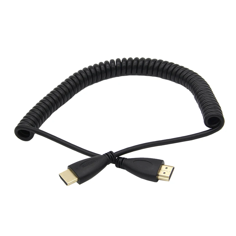 Эластичный спиральный пружинный HDMI видео кабель для мужчин V1.4 HD 1080P 3D шнур