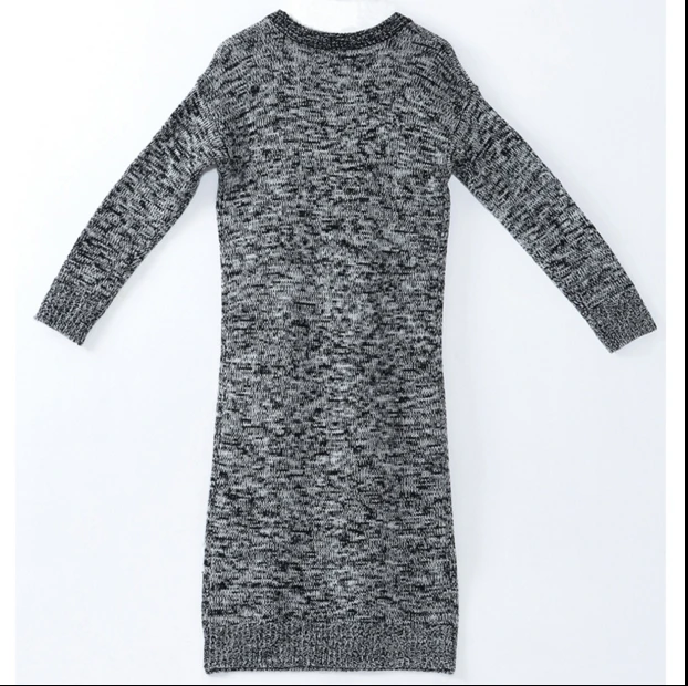 Женское платье 2018 осень зима вязаный свитер Длинные до середины икры винтажные