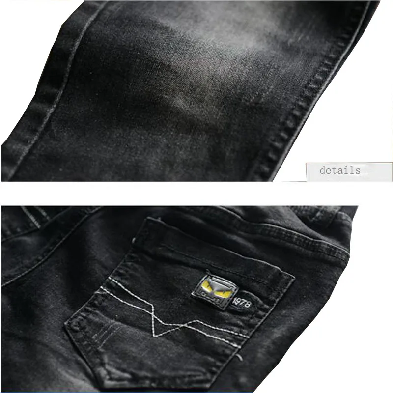 Штаны для мальчиков весенне осенние черные джинсы детские повседневные брюки