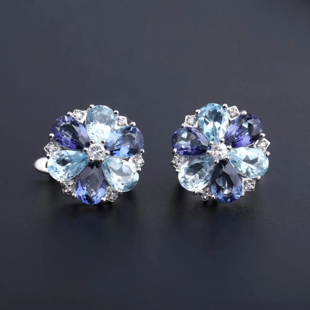 Женские серьги пусеты GEM'S BALLET модные из стерлингового серебра 925 пробы с