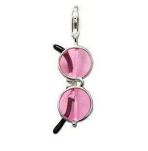 Free shipping! 925 silver necklace bracelet Charm pendant Hippie sunglasses charm lobster clasp TSPD18245 30/lot | Украшения и