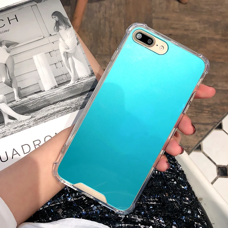 WMZSUCC Мода акриловые зеркало ТПУ воздуха сумка обод телефона чехол для iPhone X 8 7