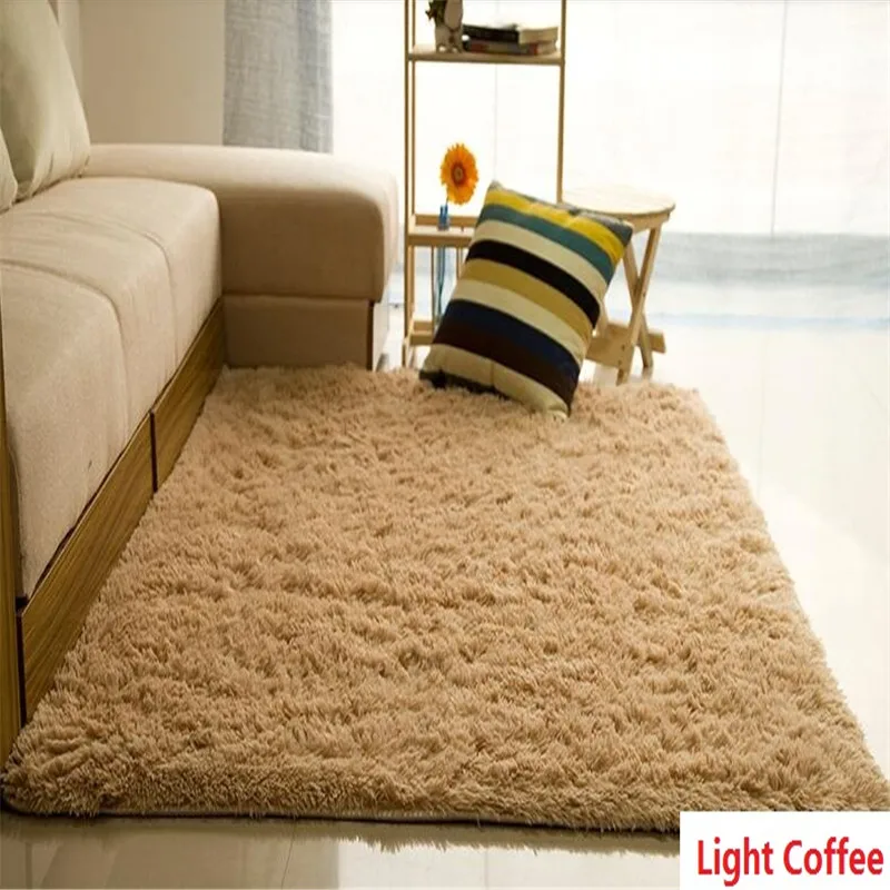 Kopen Gratis Verzending Super Soft Rechthoek Shaggy Ivory Tapijt Living Eetkamer Slaapkamer Tapijt/Mat/Tapijt Kinderen Play Yoga Mat Stofdicht