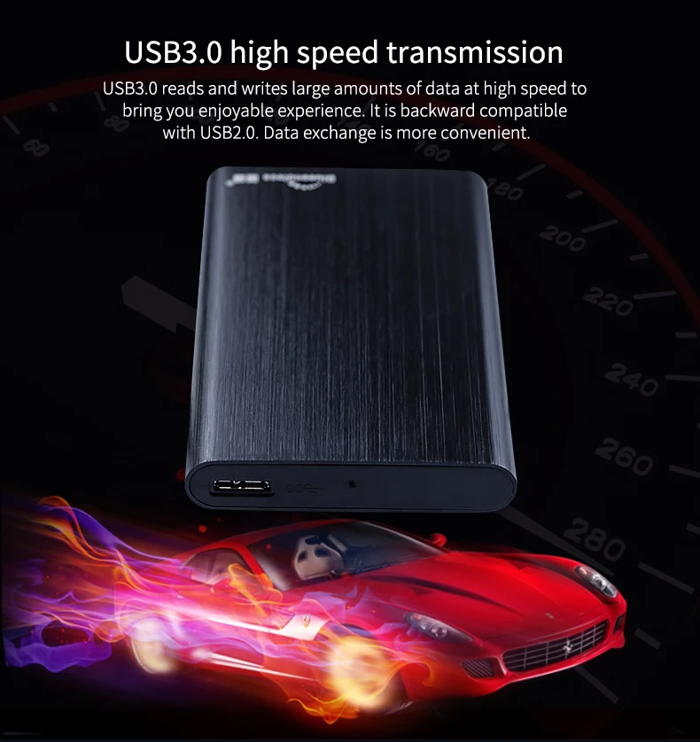 Blueendless HDD внешний жесткий диск 1 ТБ алюминиевый Sata USB 3,0 Портативный жесткий диск Disco Duro Externo с 2," Корпус для жесткого диска