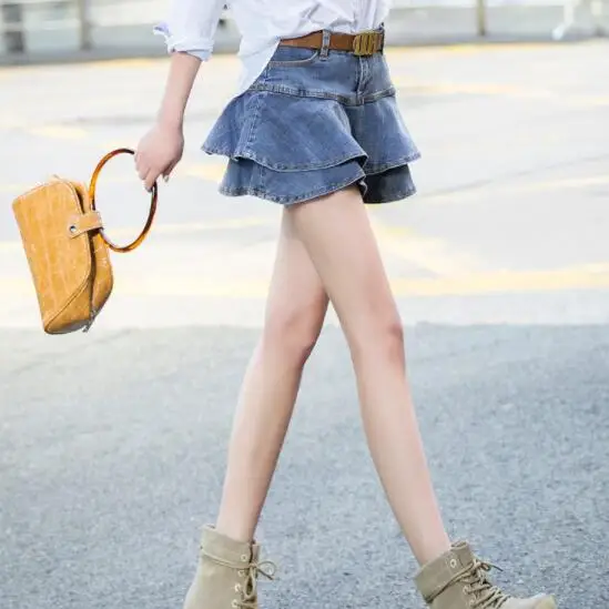 Летняя мини джинсовая юбка женские сексуальные шорты с высокой талией