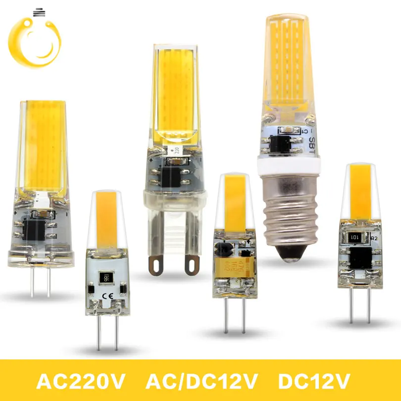1PCS/Lot Lampada LED G4 Lamp 6W 9W AC/DC 12V 220V COB E14 Bulb G9 Lighting Lights replace Halogen Spotlight Chandelier | Лампы и
