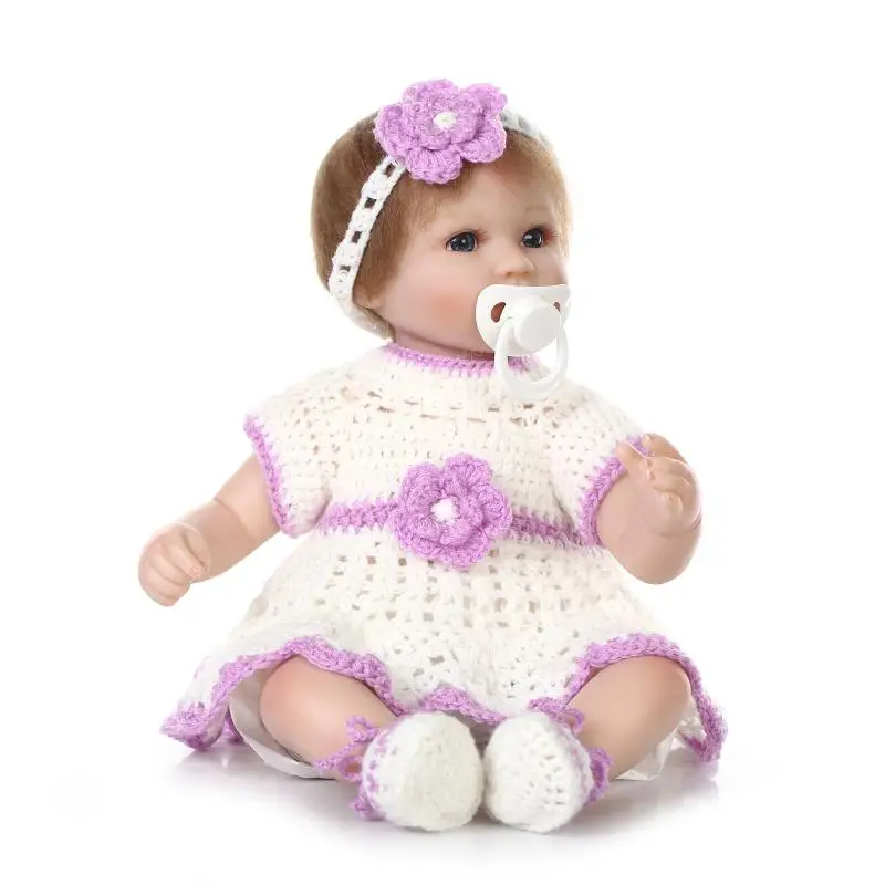 Кукла reborn для девочек bebes мягкая силиконовая кукла 3/4 с синими глазами