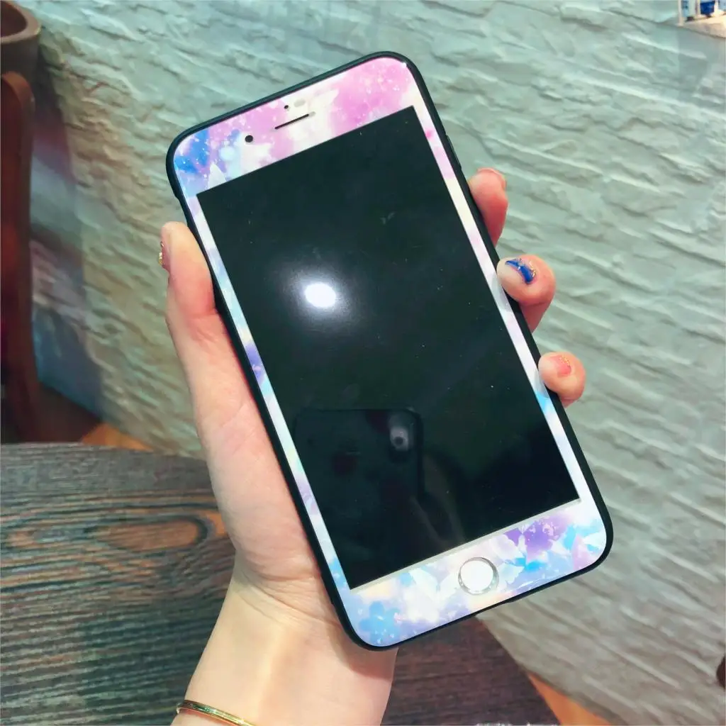 Tempered Glass for iPhone 6 6S 7 Plus Screen Protector Film 8 plus Lovely Flowers Leaf Flamingo Pattern | Мобильные телефоны и