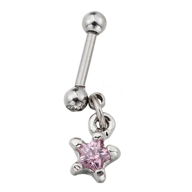 

Stylish Cartilage Eyebrow Rings16g Dangle Heart--Steel Helix Eyebrow Earring Barbell