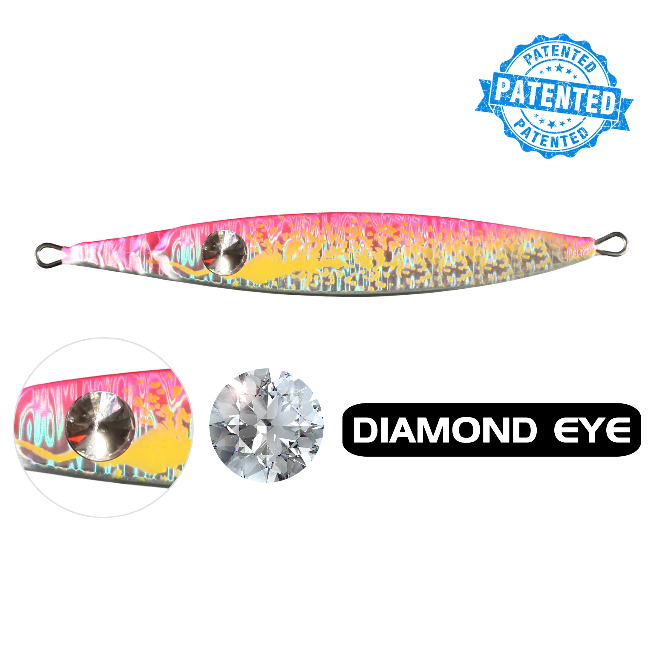

ECOODA Tiger Jigging Fishing Bait Lures Luminous Color Diamond Eye Lead Metal Deep-sea Fishing Speed Jig Inchiku 90g/150g/200g