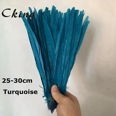 turquoise CKing 100 шт Черный Цвет Окрашенные женские хвостовые перья охотничьего фазана перо 25 до 30 см 10 до 12 дюймов длинный Алмазный фазан перья фазана - Цвет: turquoise
