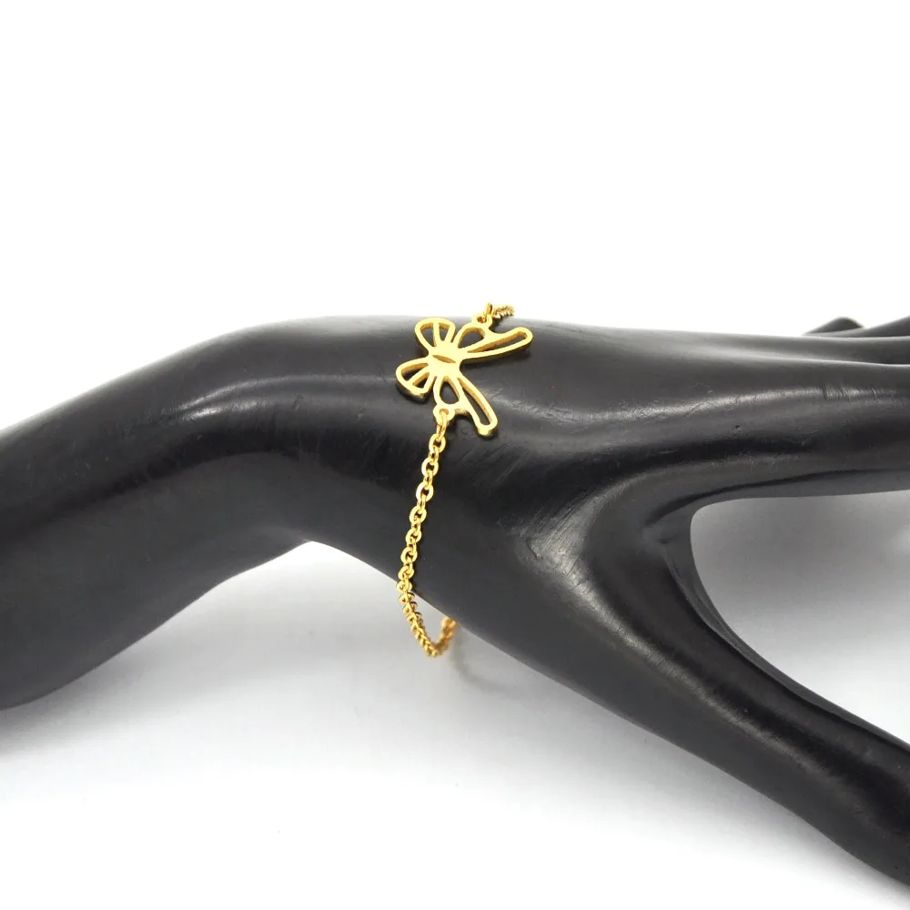 2019 Pulseras Mujer оптовая продажа Нержавеющая сталь Золото Серебро мини цепь бабочка