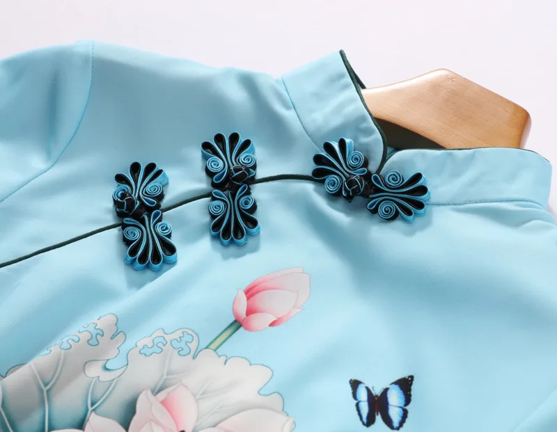 Sheng Coco 4XL размера плюс женская Китайская традиционная одежда элегантные рубашки Древний китайский Cheongsam кофточка Ципао Топы синие