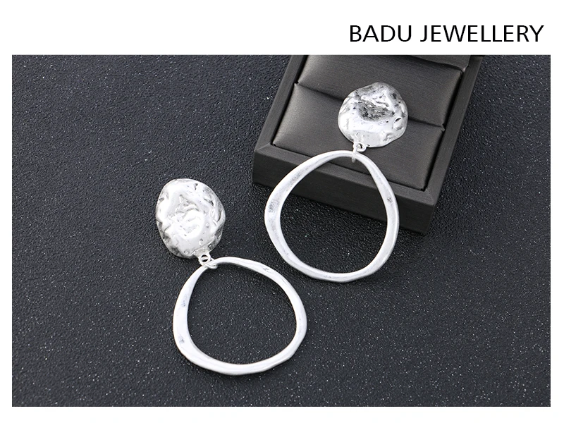 Badu, золотые, серебряные, геометрические серьги для женщин, большие серьги-капли, ювелирные изделия, подарок для девочек