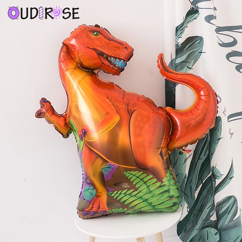 OUDIROSE 1 Pcs Dinosaur Balloons Walking Round Foil Cartoon Dragon Happy Birthday Party Decor Kids Toys | Дом и сад