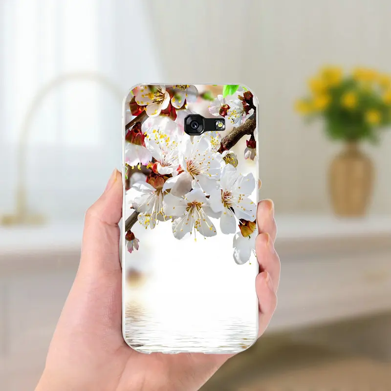Мягкие TPU силиконовый чехол для телефона samsung Galaxy A3 A5 A7 2016 2017 Core 8262 850 Grand I9082 Shell Cherry
