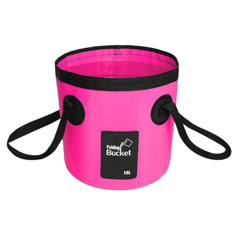 12L Multifunctional Collapsible Folding Fishing Bucket Outdoor Waterproof Water Storage Container Bucket For Camping Hiking Trav - Цвет: Красный