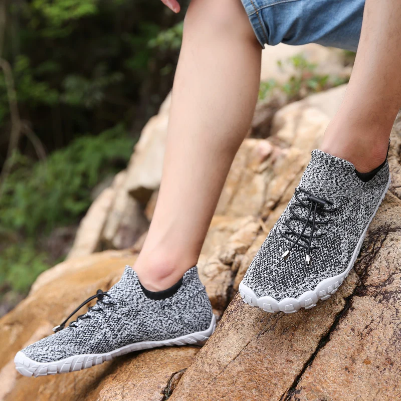 Мужские Пляжные босиком водонепроницаемая обувь Flyknit дышащая быстросохнущая обувь с пятью пальцами для отдыха на открытом воздухе, походов, прогулок, рыбаков