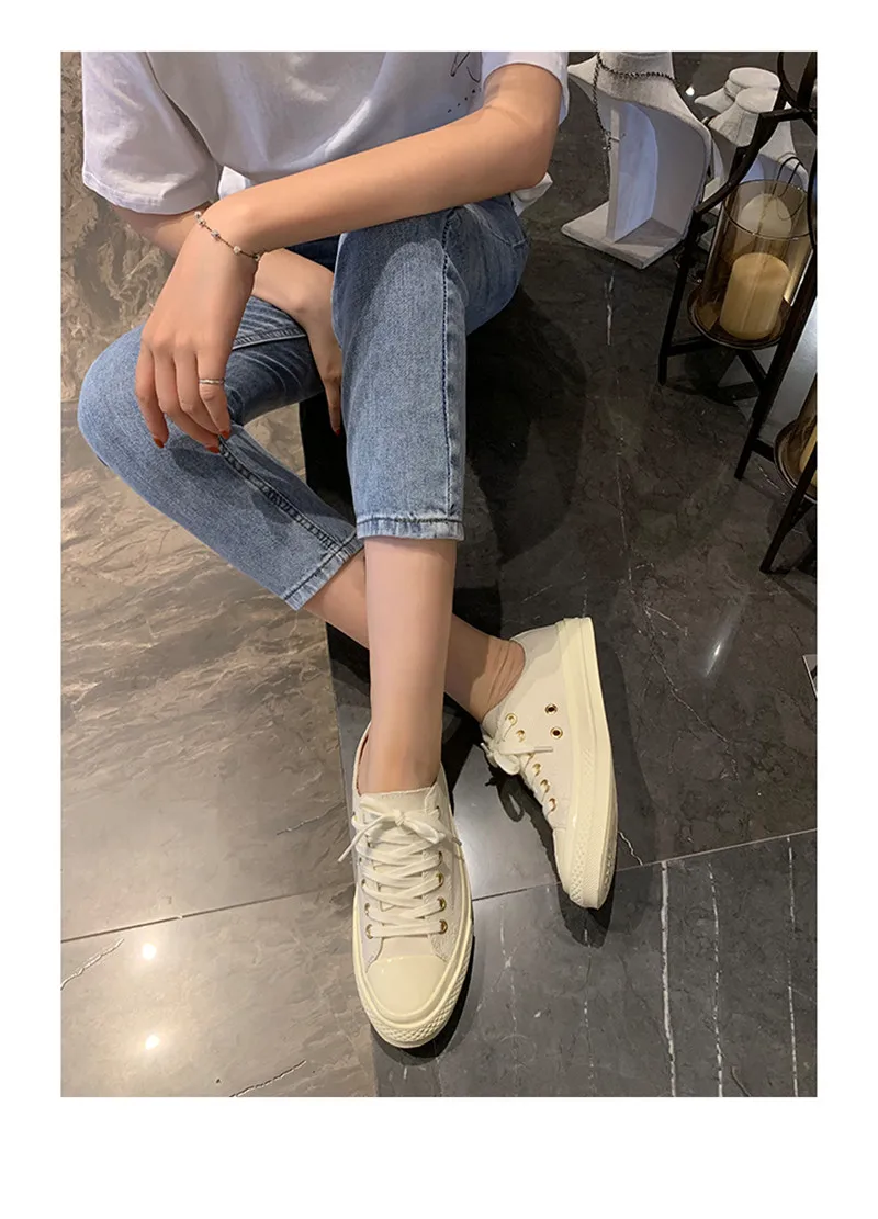 GCYFWJ Summer New breathable Canvas shoes Flat Ladies Shoes comfortable rubber Casual shoes Woman Round toe women sneakers XF363