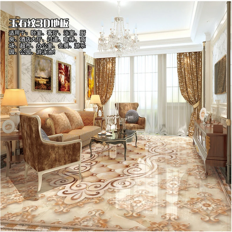 

beibehang Large Custom Wallpaper Mural Marble Jade Pattern 3D Parquet Floor Tile papel de parede para quarto wall paper