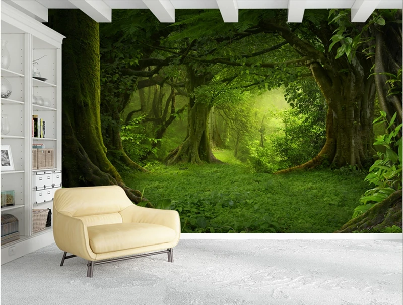 Forest Mural Wallpaper Green Bedroom Grass Custom Wall Murals Free Backgrounds Home Design Living Room Study | Обустройство дома