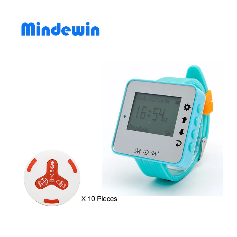 Беспроводная система звонков в ресторане 10 шт. водонепроницаемая кнопка вызова M