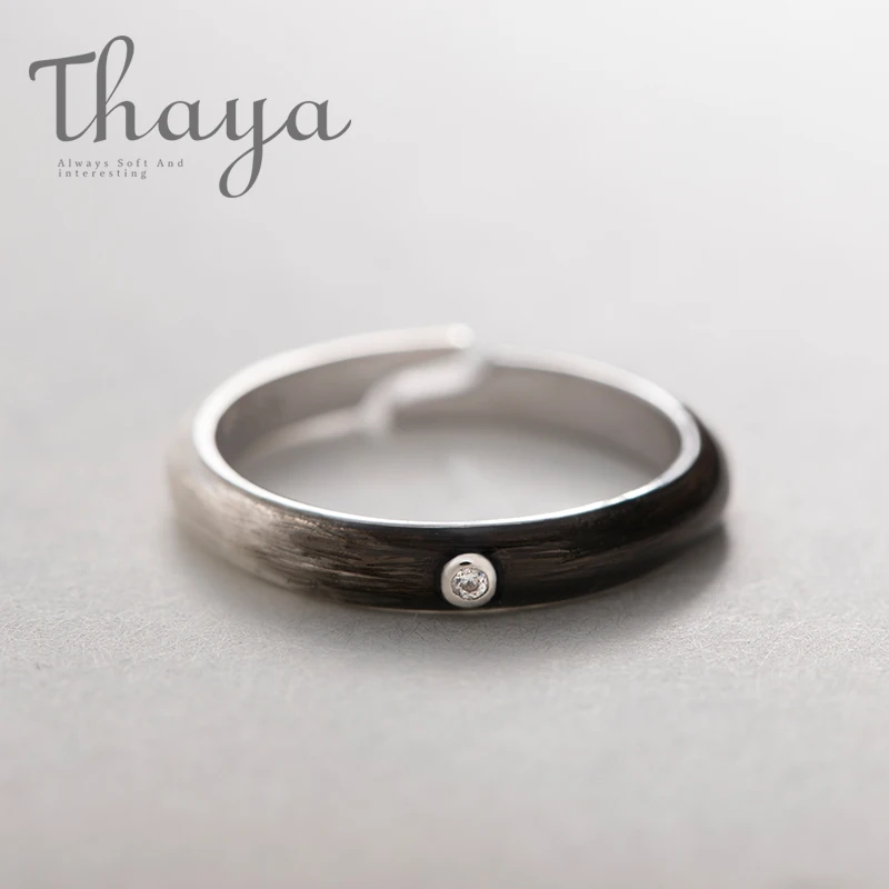 female Thaya черно-белые градиентные кольца, Заказные гравированные текстовые подписи, s925 Серебряное кольцо для женщин, унисекс, ювелирное изделие для любви - Цвет камня: female