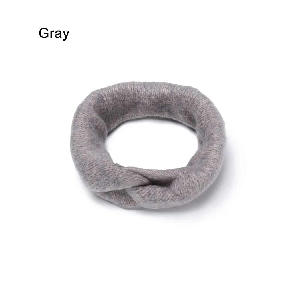 grey Новое поступление, модные женские мягкие шерстяные плетеные повязки на голову, милые теплые головные уборы для девушек, женские корейские винтажные аксессуары для волос - Цвет: grey