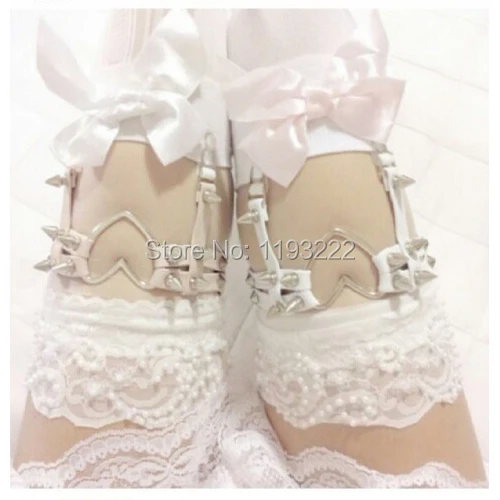 Новинка хит продаж подвязка для ног панк эмо двойная с заклепкой ремень из