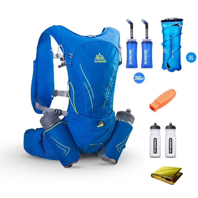 Blue Set 4 AONIJIE 15L открытый светильник гидратации веса Рюкзак Сумка 3L водный Пузырь для походов ультра Трейл бег гонки - Color: Blue Set 4