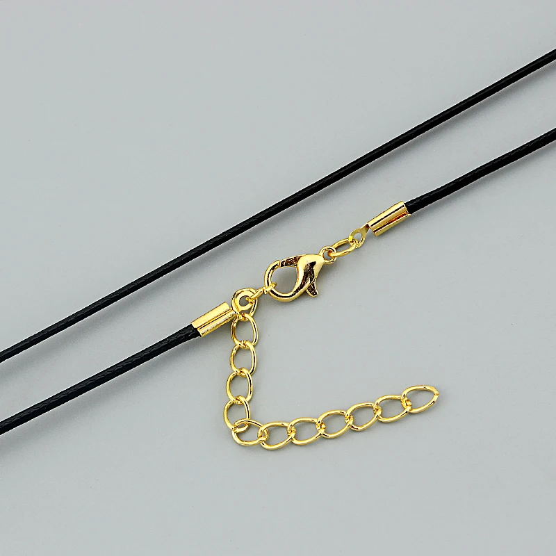 Ожерелье чокер из черного вощеного шнура 1 5 мм с застежкой лобстером|necklace with|chain