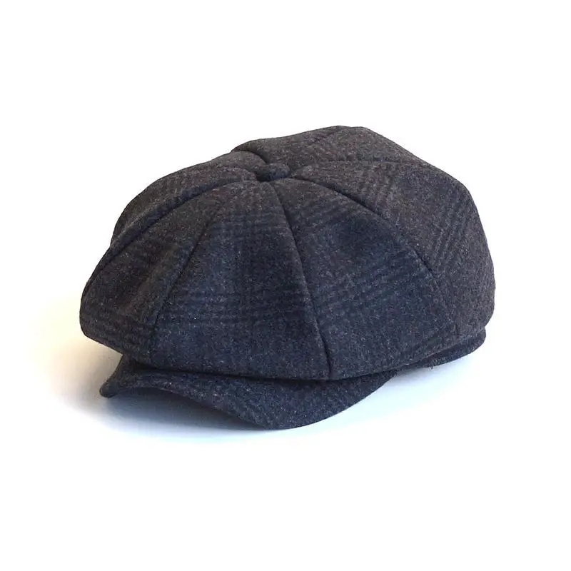 dark gray Beckyruiwu Мужская зимняя теплая фетровая Кепка Newsboy s Мужская Уличная Повседневная Шерстяная кепка берет Женская восьмиугольная кепка 55-59 см - Цвет: dark gray