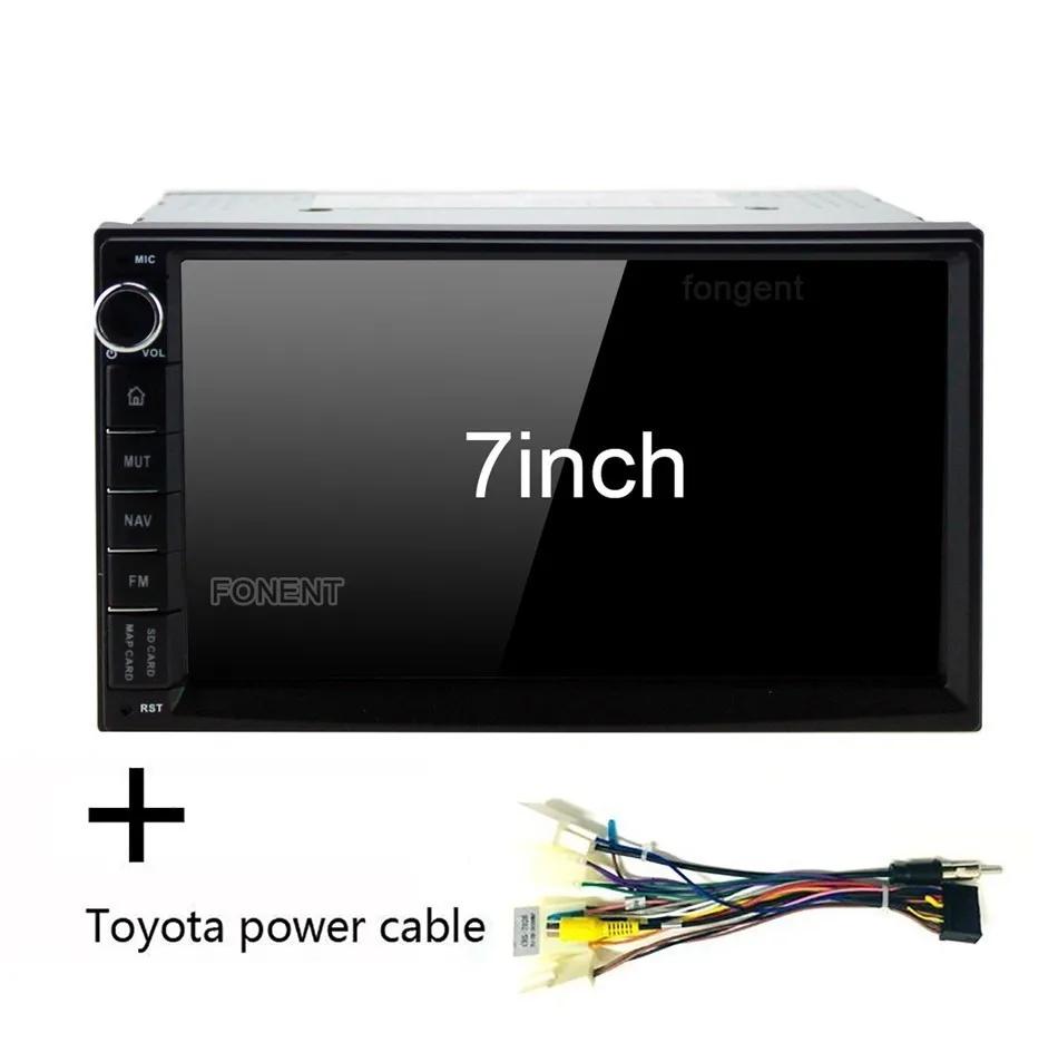 Toyota Power Cable 7 дюймов Android 9,0 Универсальный двойной 2 Din для Nissan Toyota автомобиля стерео gps навигатор радио мультимедиа PX6 ips 4 Гб+ 64 Гб 8-ядерный - Цвет: Toyota Power Cable